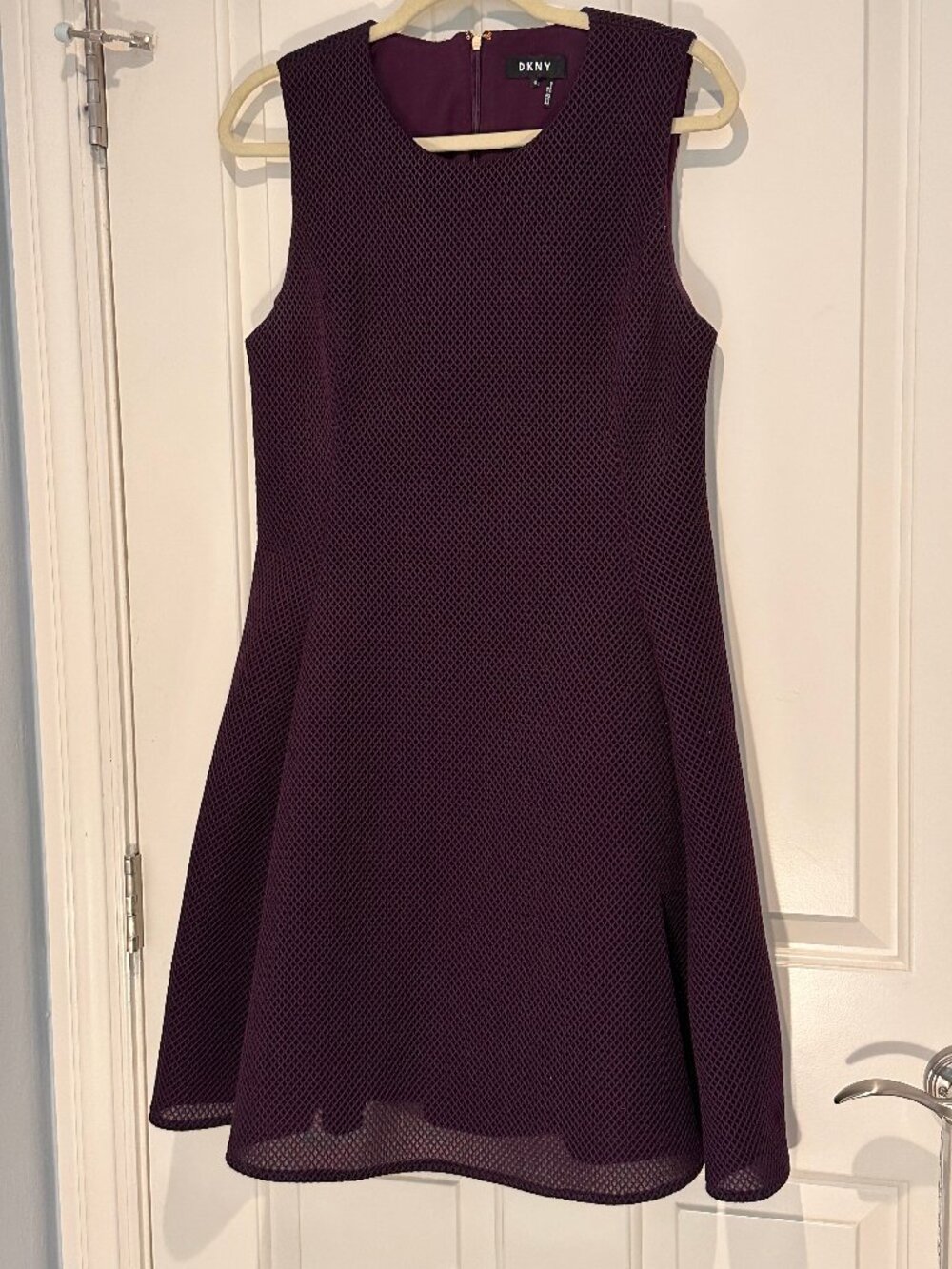 DKNY Sleeveless plum Fit and Flare Dress - gorgeous color and shape!